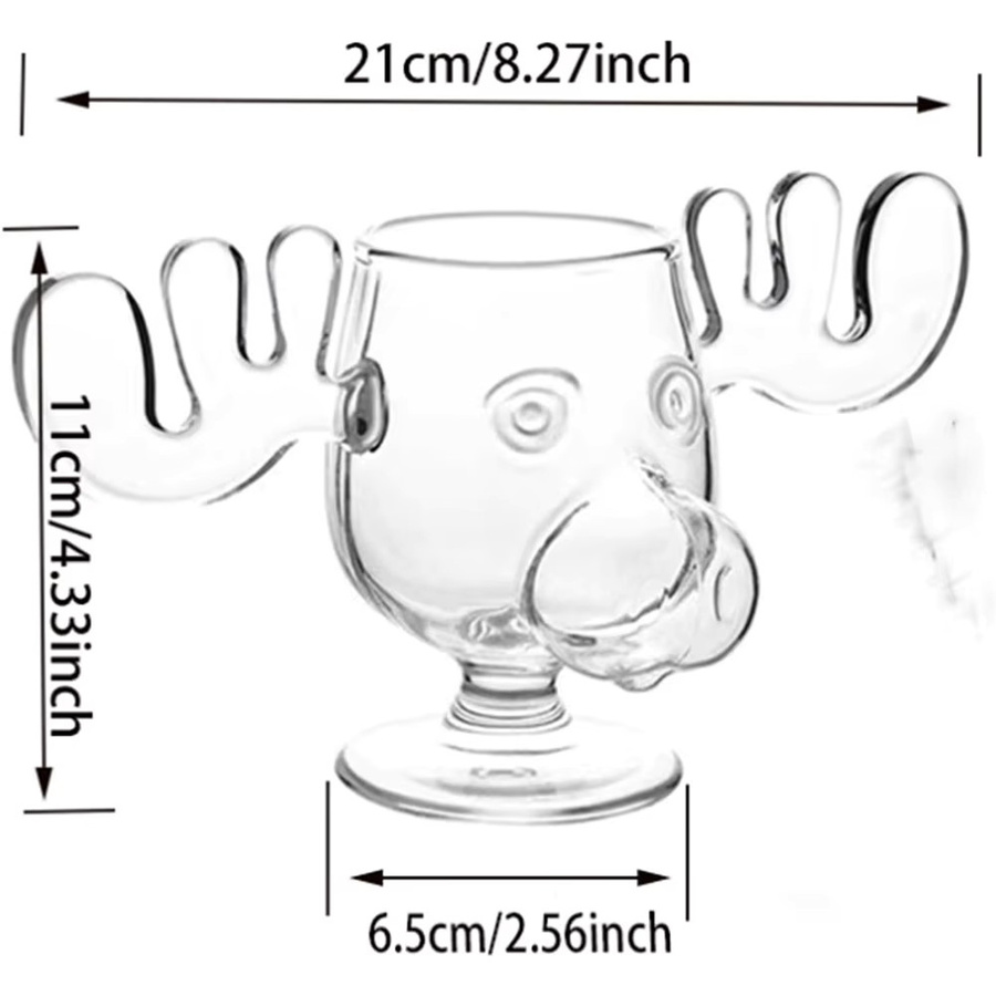 APWIKOGER Weihnachtselch Glas Tasse, Transparent, 240 ml - Bild 6