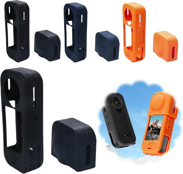 Insta360 X4air Silikon-Körperschutzhülle mit 2-in-1 Objektivdeckel in Schwarz - Bild 1