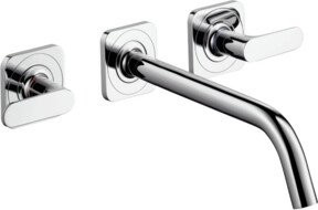 Hansgrohe Axor Citterio M Waschtischarmatur Fertigset, 3-Loch-Ausführung, Wandmontage, Chrom, Ausladung: 22,6 cm - Bild 1