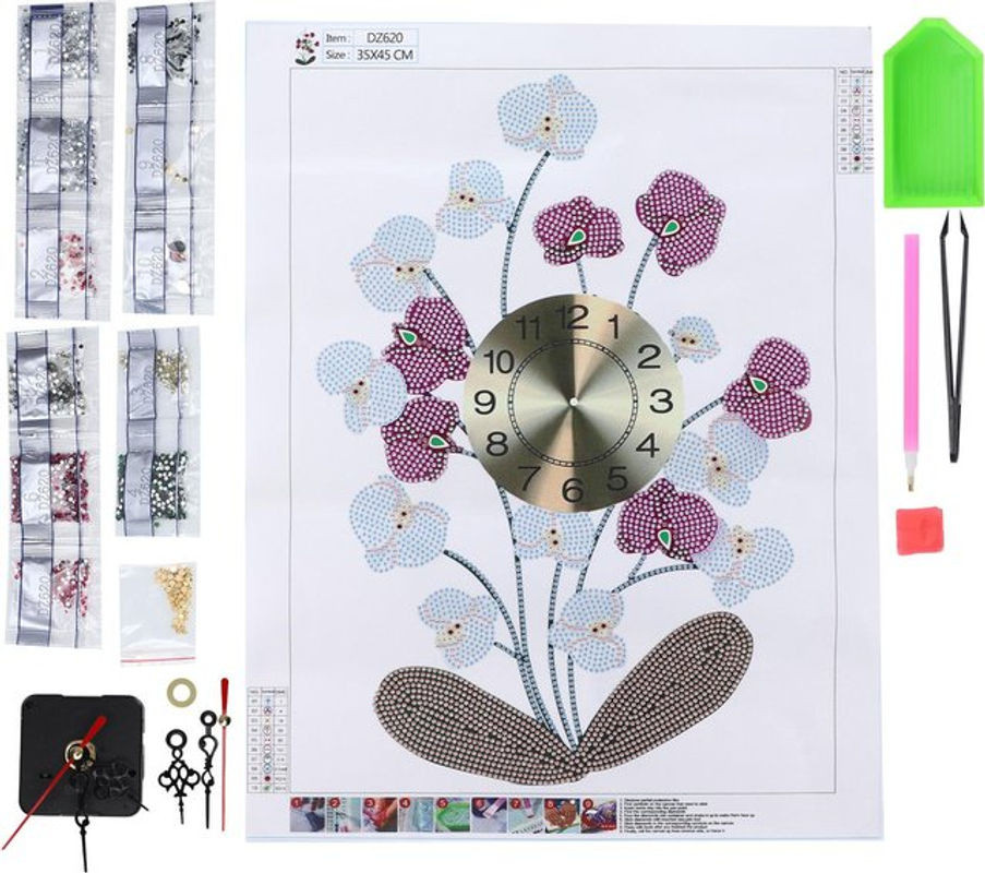 DIY Strass-Malset mit floralem Motiv in Mehrfarbig als dekoratives Kunstharz-Bild - Bild 1