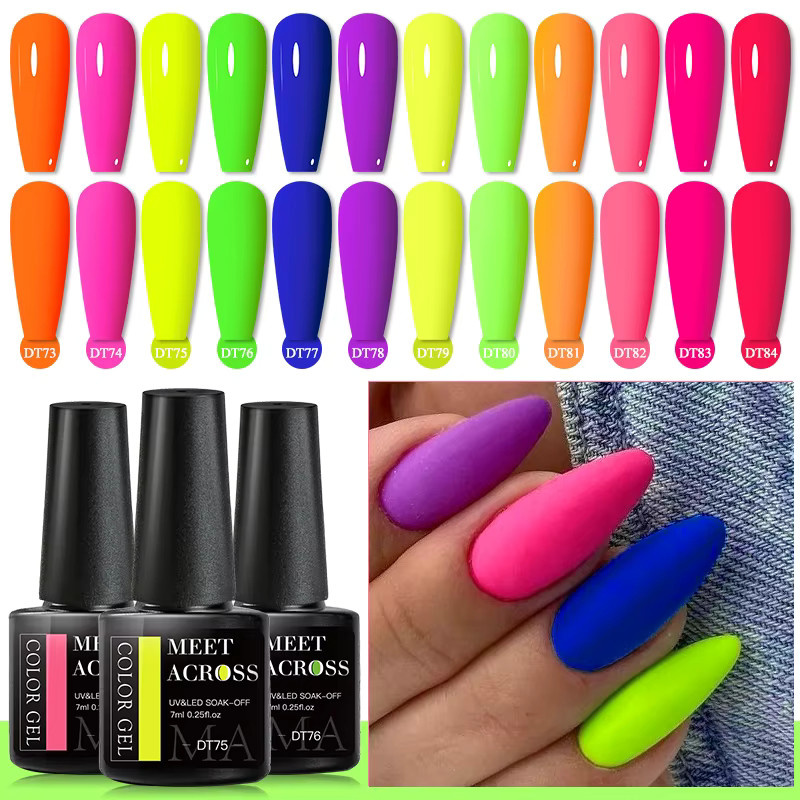 MEET ACROSS Nagellack, Neon-Gel, 7 ml, Glänzend - Bild 2