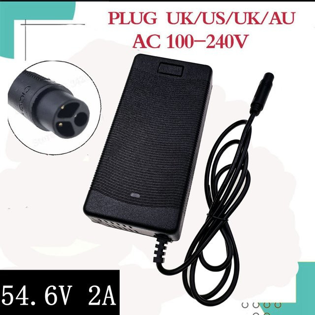 YYHQQBAD Ladegerät 54,6V 2A für 48V 13S Li-Ionen-Akku 18650 Batteriepack mit MI4-Julet 3105 Anschluss, Schwarz - Bild 1