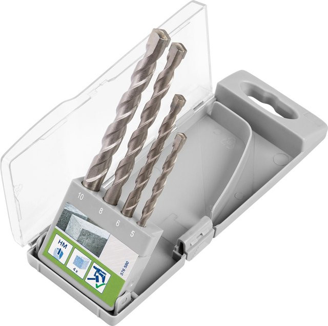 LUX-TOOLS 4-teiliges Betonbohrer-Set aus Stahl mit Carbide-Spitze in Silber - Bild 1
