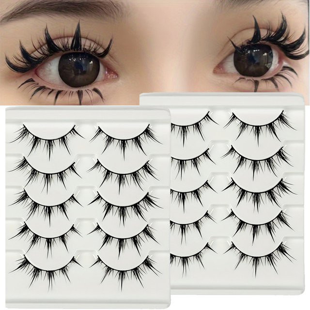 JIEFUXIN Falsche Wimpern, 10 Paar, Unisex - Bild 1