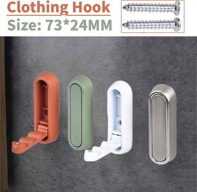 VIBRATITE Klappbarer Wandhaken aus Zinklegierung in Weiß für Kleidung und Handtücher - Bild 1