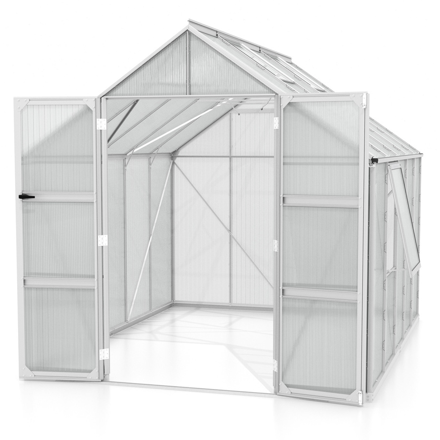 Vitavia Gewächshaus Olymp 8300 aus Aluminium in Silber mit Polycarbonat-Verglasung und Fundamentrahmen, 8,3 m² - Bild 2