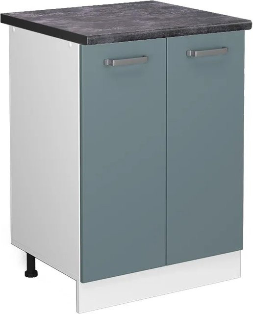 Vicco Küchenunterschrank R-Line Küchenkommode Blau-Grau/Weiß, B/T/H: 60 x 60 x 81,6 cm - Bild 1