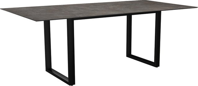 Stern Kufentisch Silverstar 2.0 Dekor Stone aus Aluminium in Schwarz Matt, B/T: 200 x 100 cm - Bild 1