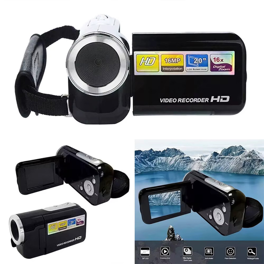 Virwir Tragbare Digitalkamera in Schwarz mit 16MP, 1080P Full HD und 2 Zoll HD-Display für Sicherheitsüberwachung und Videoaufnahmen - Bild 5