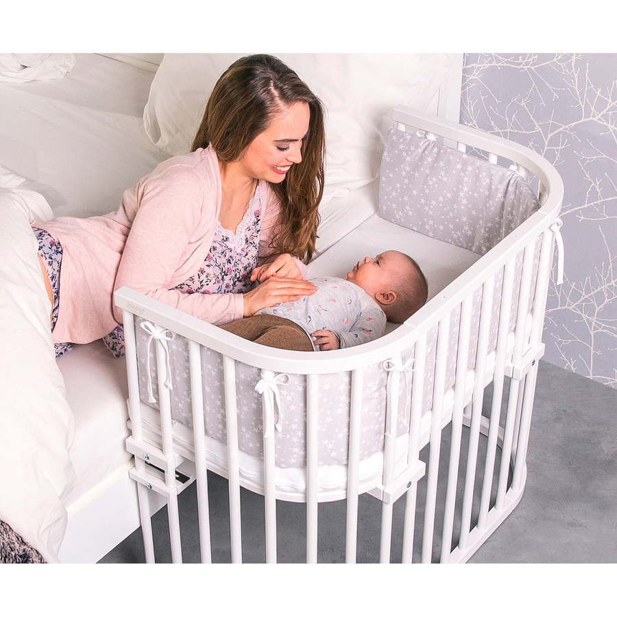 Babybay Beistellbett Maxi aus massiver Buche in Weiß, B/T: 89 x 51 cm - Bild 1