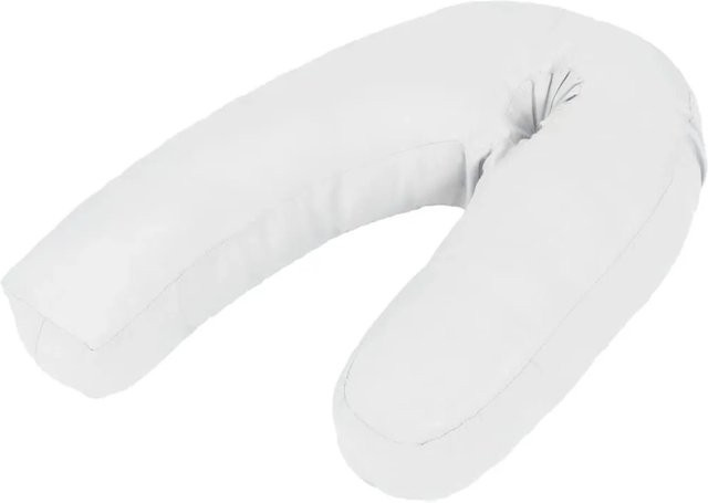 vidaXL Schwangerschaftskissen in J-Form aus Mikrofaser und Polyester, Farbe: Weiß, B/T/H: 54 x 36 x 43 cm - Bild 1