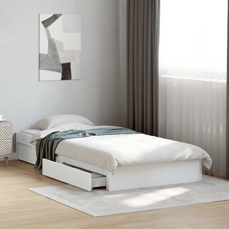Modernes Bettgestell mit Schubladen von VD Home Furnishing in Weiß aus Holzwerkstoff, Breite: 75 cm, Länge: 190 cm - Bild 2