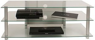 VCM TV-Möbel Zumbo im Industrial Design aus Metall und Klarglas, B/T/H: 110 x 42 x 46 cm - Bild 1
