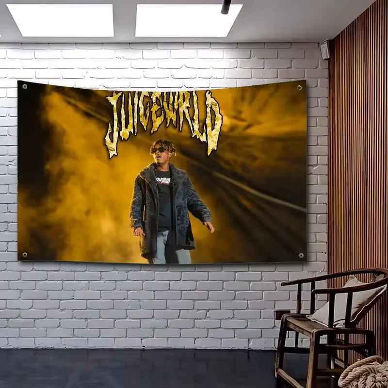 VIKAMA Juice WRLD Wandteppich Musiker Wandbehang Mehrfarbig Stoffbanner für dein Schlafzimmer - Bild 3