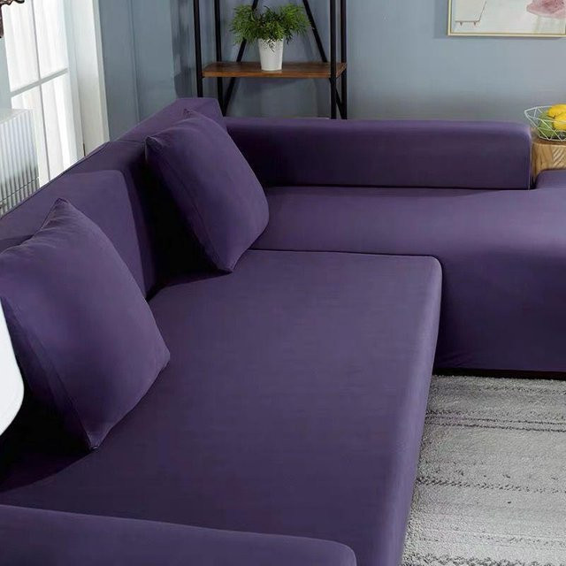 BC-Warm Home Sofabezug Canvas Allround-Universalbezug in Lila, rutschfest und elastisch, Breite: 360 cm - Bild 1