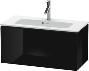 Duravit Waschtischunterschrank Compact L-Cube, wandhängend, schwarz hochglänzend, 1 Auszug, B/T/H: 82 x 39,1 x 40 cm - Bild 1