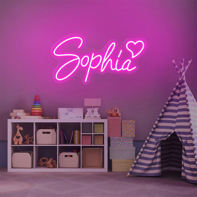 Personalisierbares LED-Neonschild als individuelles Namenslicht für Kinder und Teenager zur Wanddekoration im Schlafzimmer, mehrfarbig - Bild 1