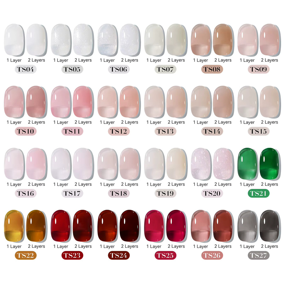 BORN PRETTY Jelly Gel Polish, Milky White Nude Glitter, 15 ml - Bild 2