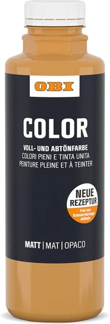 OBI Color Voll- und Abtönfarbe Dispersion auf Wasserbasis in Braun-Gelb, 500 ml - Bild 1