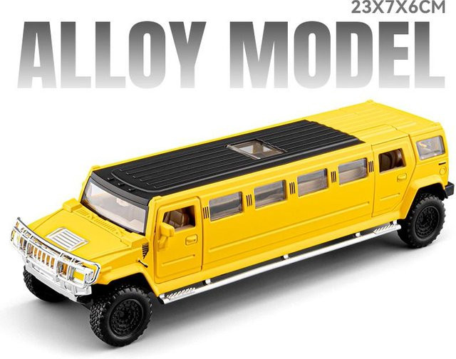 Linyi toy car Hummer H2 Deluxe Erweiterte Version, Modellauto, 1:32, Metall, Gelb, ab 14 Jahren - Bild 1