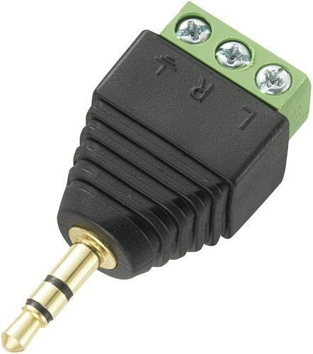 TRU Components Klinken-Steckverbinder 3,5 mm Stereo Stecker, gerade, Schwarz - Bild 1