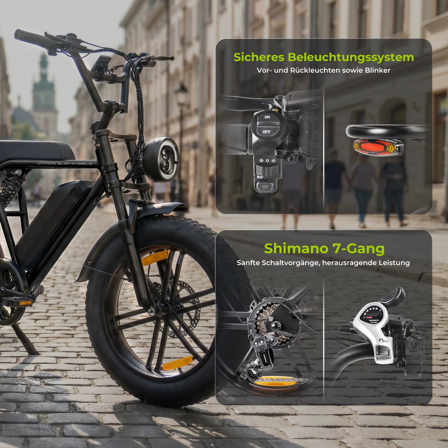 Sinaopus E6 20 Zoll Fatbike E-Bike, Elektrofahrrad für Erwachsene - Bild 7