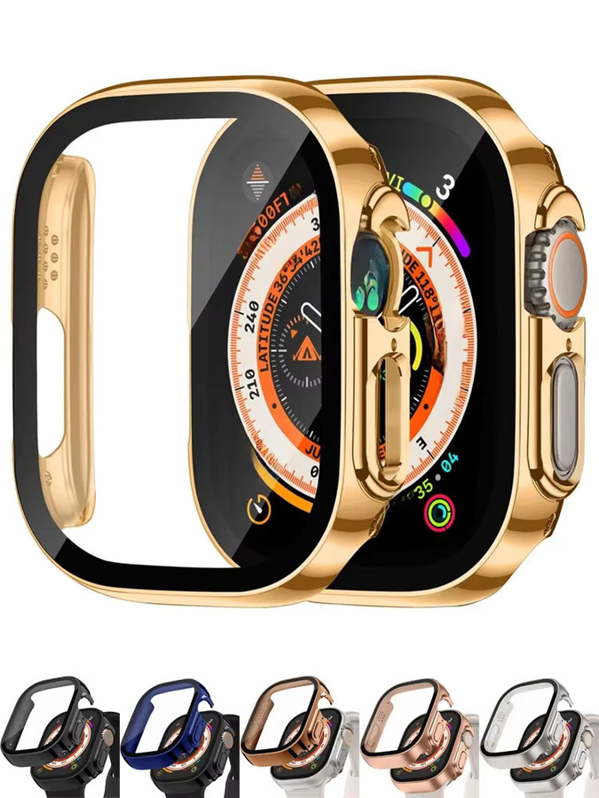 RMUTANE Displayschutzfolie für Apple Watch, gehärtetes Glas, Schwarz - Bild 6