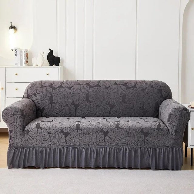Elastischer Sofabezug von Yiran bag in Grau, staubdichter Jacquard-Bezug für 1-Sitzer Sofas, Breite: 90-140 cm - Bild 1