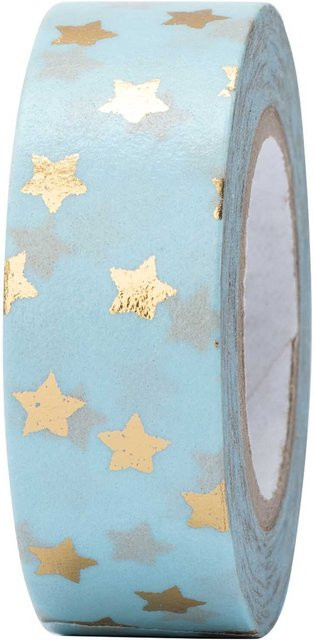 Rico Design Paper Poetry Washi Tape Sterne Gold 15 mm x 10 m mit Hot Foil Effekt - Bild 1
