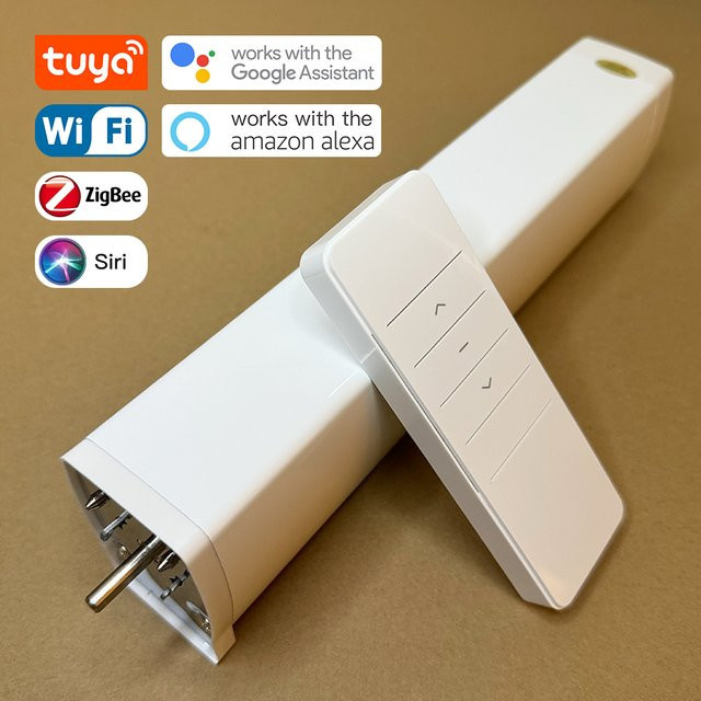 Tuya Smart Elektrischer Vorhangmotor mit Zigbee und WiFi, RF-Fernbedienung, kompatibel mit Alexa, Google Home und Siri - Bild 1