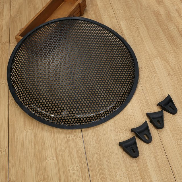 ALLOET Runde Auto-Subwoofer-Lautsprecherabdeckung in Schwarz mit Netzschutz für 8 Zoll Lautsprecher - Bild 1