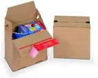 ColomPac Eurobox S Faltkarton mit Selbstklebeverschluss und Aufreißfaden, braun, B/T/H: 15,0 x 15,0 x 1,0 cm - Bild 1