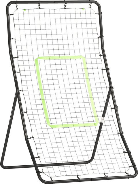 HOMCOM Kickback Rebounder Tor Fußball Trainingshilfe aus Stahl und PE Schwarz - Bild 1
