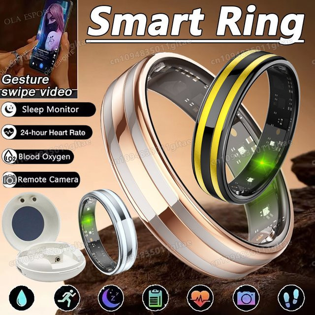 Ola Esporte Smart Ring mit Gestensteuerung und Gesundheitsmonitor in Schwarz zur Messung von Herzfrequenz, Blutsauerstoff und HRV, wasserfest - Bild 1