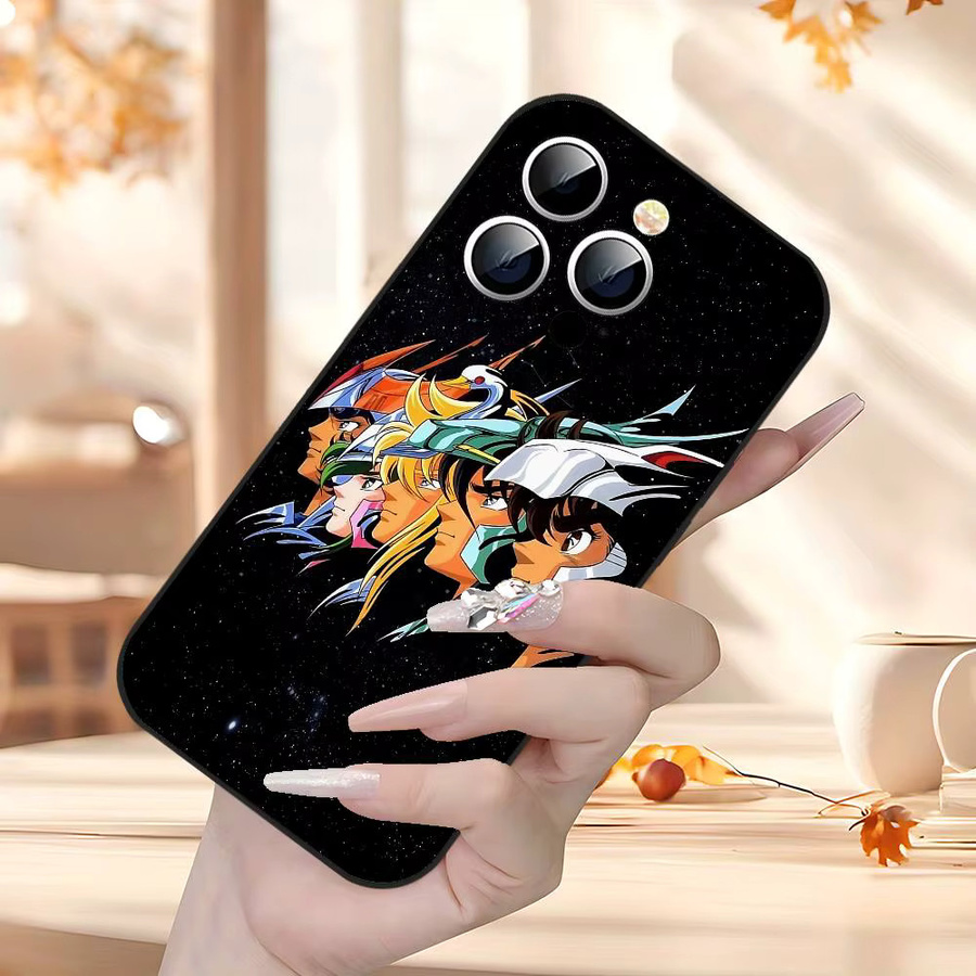 S-Saint S-Seiya Knights Of The Zodiac Handyhülle Schwarz für iPhone 17, 16, 15, 14, 13, 11 Pro Max, Plus, X, XR, XS Max und 13 Mini - Bild 6