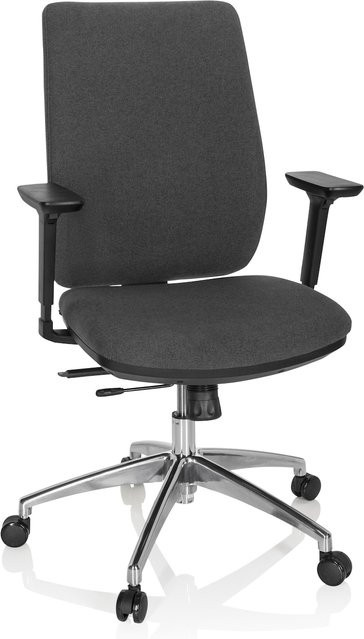 hjh OFFICE Profi Bürostuhl INTEGRIO I in Schwarz, Stoff mit verstellbaren Armlehnen und höhenverstellbar - Bild 1