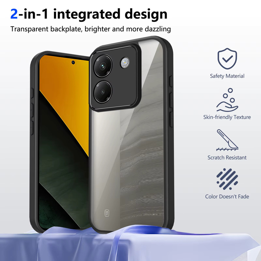 Xiaomi Poco M7 Pro 5G Silikon TPU Schutzhülle mit Air-Kissen Effekt in Transparent oder Schwarz - Bild 2