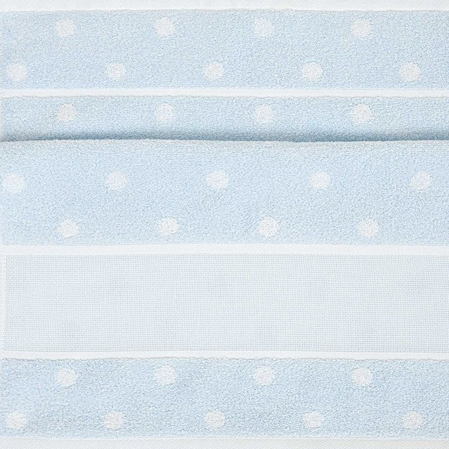 Rico Design Handtuch mit weißen Punkten in Blau-Weiß aus Baumwolle, Breite: 50 cm, Länge: 100 cm - Bild 1