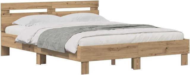 vidaXL Bettrahmen Artisan-Eiche in Braun aus Holzwerkstoff, B/T/H: 160 x 200 x 70 cm - Bild 1