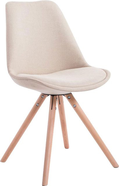 TPFLiving Besucherstuhl Toulon mit Buchenholzgestell in Creme und Beige - Bild 1