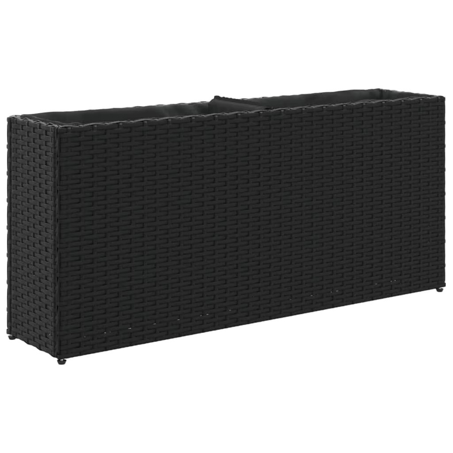 VIDAXL Pflanzkübel aus Kunststoff mit 2 Töpfen in Schwarz und Braun, B/T/H: 90 x 20 x 40 cm - Bild 2