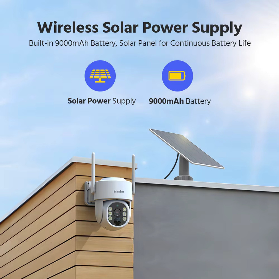 Annke 4MP Wireless PT Solarkamera mit 16CH NVR und Dualband Wi-Fi 2,4G & 5,8G Drahtloses Kamerasystem in Weiß - Bild 4