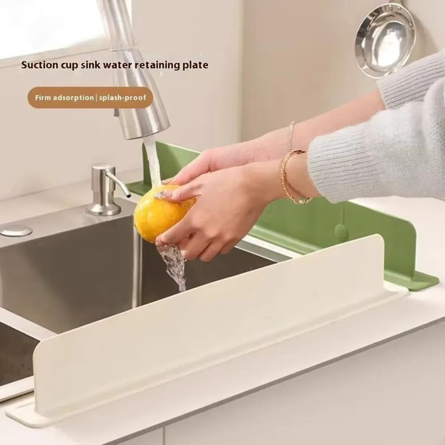 Flexibler Spritzschutz für Waschbecken mit Saugnäpfen, wasserdichter Wasserdam-Streifen für alle Arbeitsplatten von waasoscon - Bild 3