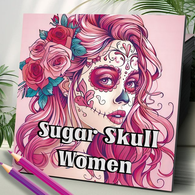 Malbuch für Erwachsene Sugar Skull mit 20 Blatt zum Ausmalen und Zeichnen - Bild 1