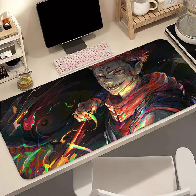 Schreibtischunterlage Anime Jujutsu Kaisen Sukuna XXL Mauspad mit genähten Kanten, wasserdicht, B/T: 70 x 40 cm - Bild 1