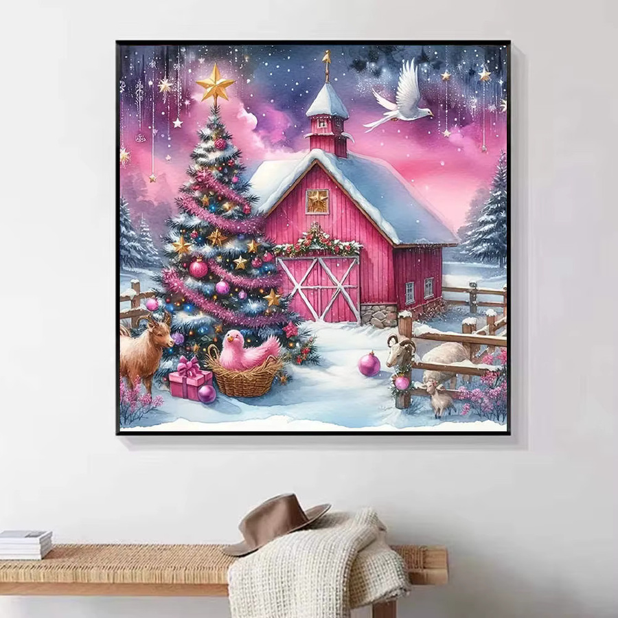 HUACAN 5D Diamant-Stickset Weihnachts-Motiv mit bunten Strasssteinen, Multicolor, B/H: 20 x 20 cm - Bild 4