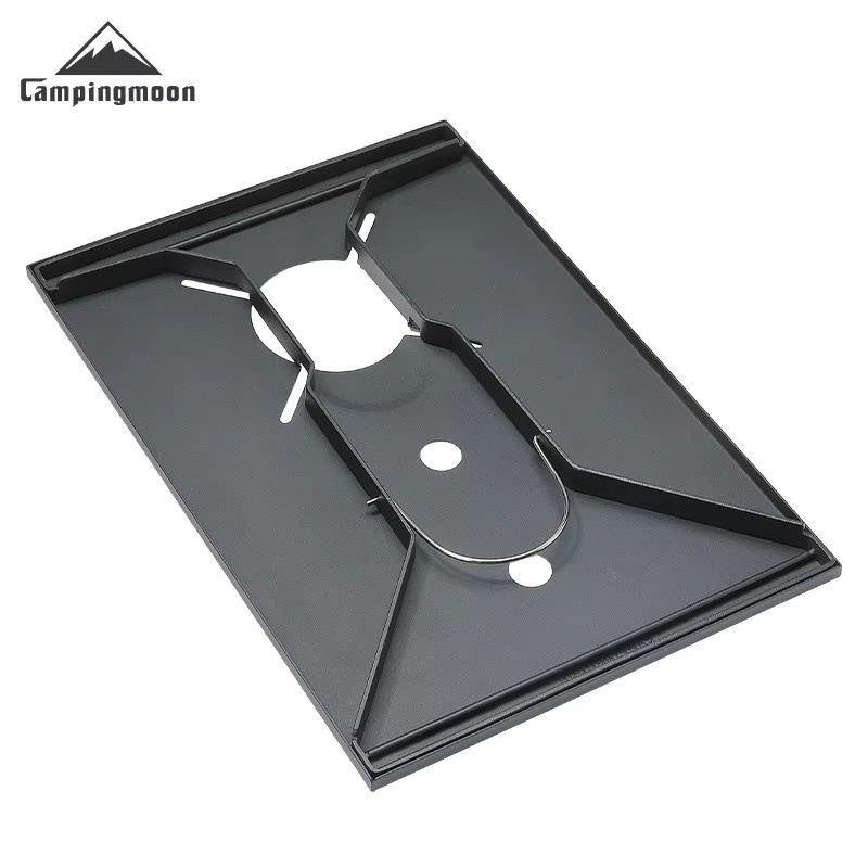 CAMPINGMOON Spider Oven Einheitsplatte aus Edelstahl mit Gastankablage für SOTO Spider Oven IGT, Farbe: Silber/Schwarz, B/T/H: 35,6 x 25,0 x 25,0 cm - Bild 4