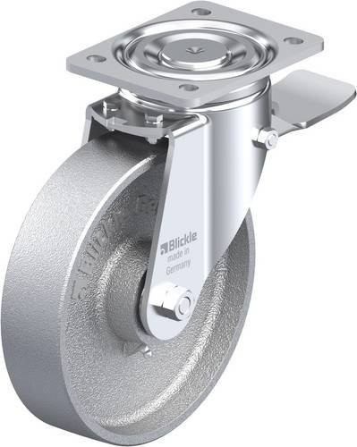 Blickle Lenkrolle LH-G 200K-ST mit Feststeller in Silber, Rad-Durchmesser: 20 cm, Tragfähigkeit: 900 kg - Bild 1
