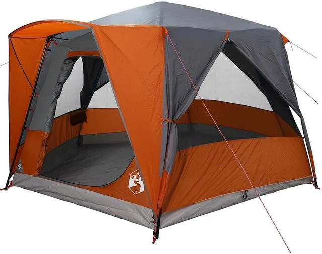 vidaXL Hütten-Zelt in Grau und Orange, B/T/H: 333 x 317 x 194 cm - Bild 1