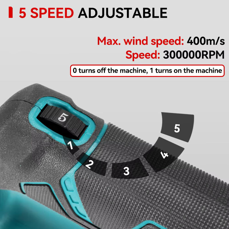 ONEVAN 8000W Hochleistungs-Bürstenloser Elektro-Turbolüfter Schwarz für Makita LXT Akkus mit 400m/s Gebläseleistung als kabelloses Staub- und Laubblasgerät - Bild 4